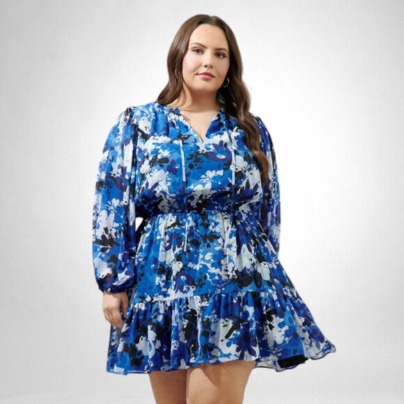 SUGARLIPS Moonflower Paxton Balloon Sleeve Mini Dress Curve, NWOT! Size 3X - Picture 1 of 9